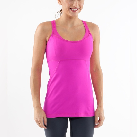 Lululemon Cross My Heart Tank Paris Pink Sz 6 - Picture 1 of 9